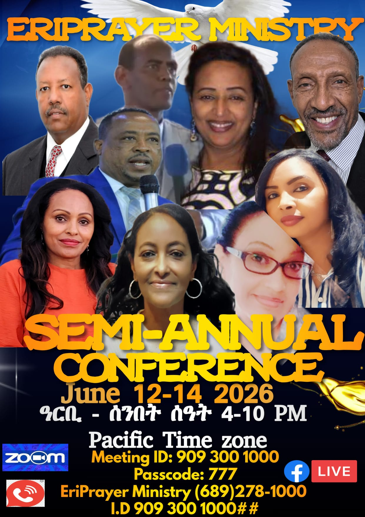 Eriprayer Ministry Semi-Annual Conference 2026 poster featuring conference speakers